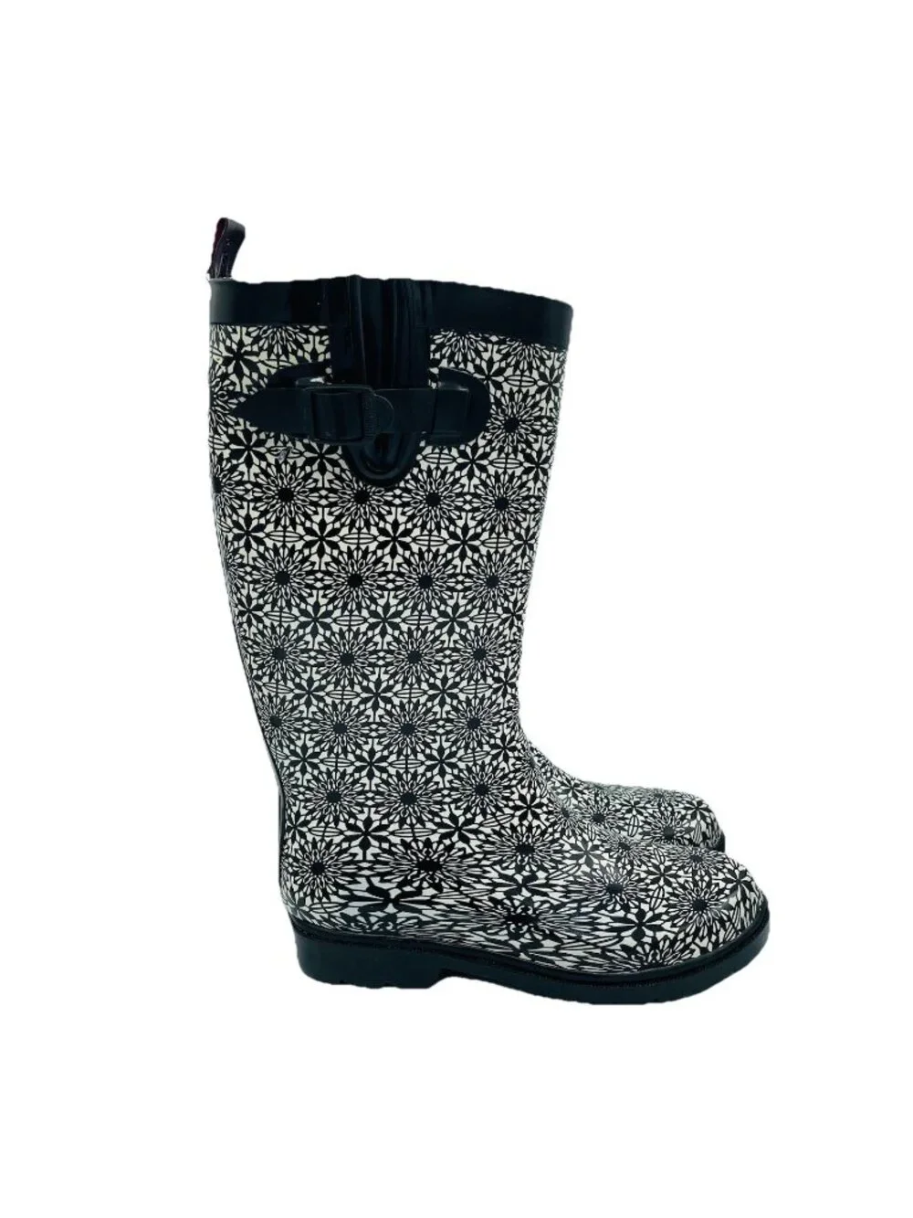 Capelli Womens Size 8 White Floral Rain Boots New York Tall Waterproof Gardening